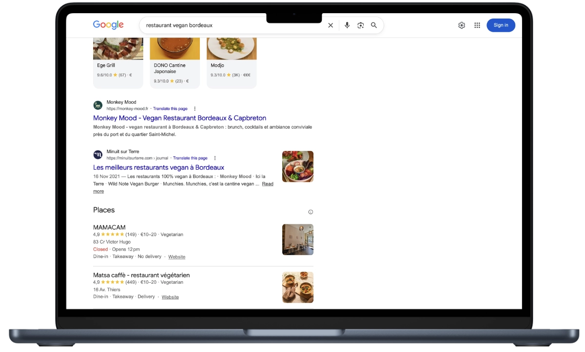 Monkey Mood, one of Billy Nightingales clients ranking high in Google Search results, with excellent SEO